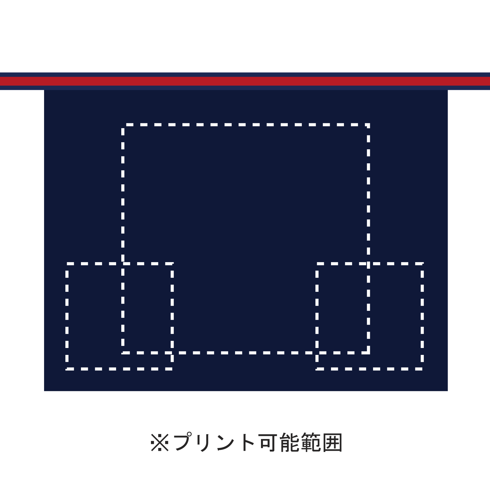 ワンポイントのロゴなどは、右下または左下にプリントするのもお勧めです。